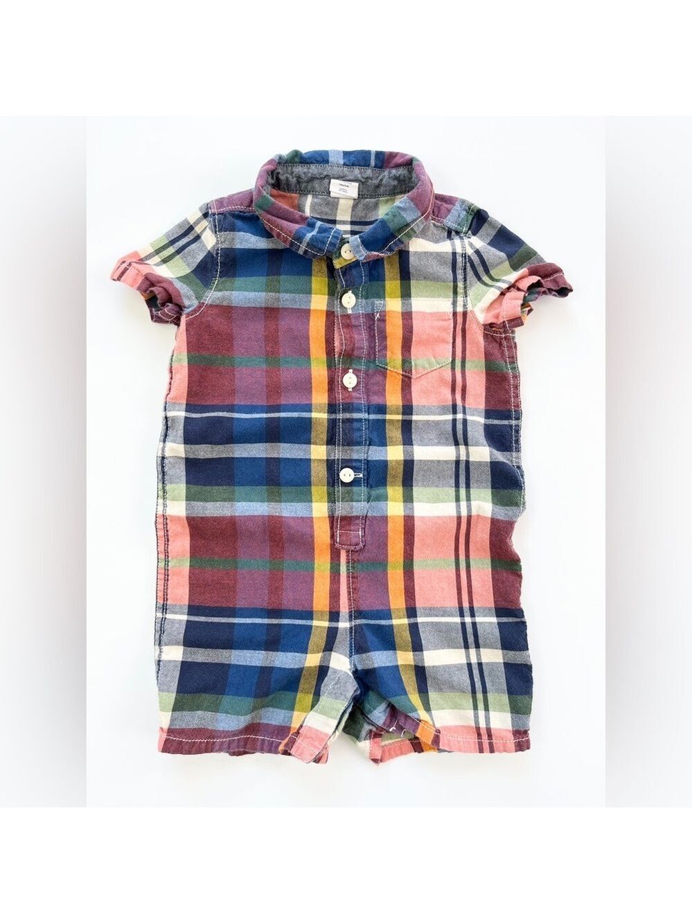 GAP Multicolor Plaid Short Romper for Kids